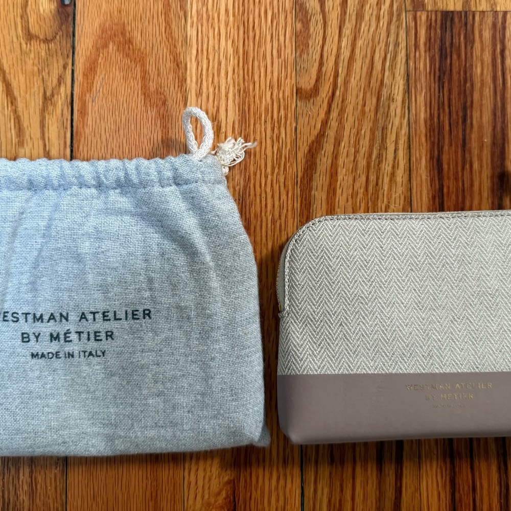 Westman Atelier Gray and Tan Cosmetic Case